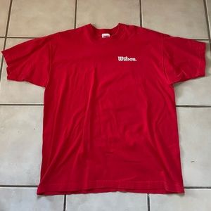 Wilson Men's Red T-Shirt Made in USA Double Stich Size XL